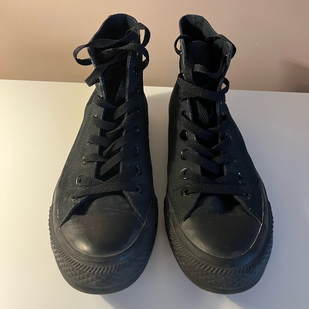 ALL BLACK CONVERSE HIGH TOPS